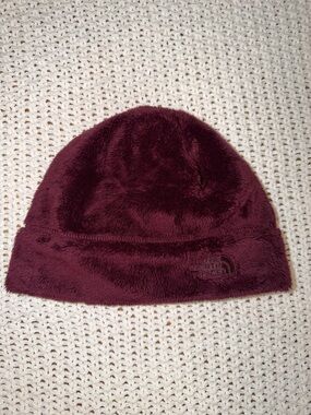 The North Face Maroon Burgundy Fleece Beanie Hat Size Large / XL